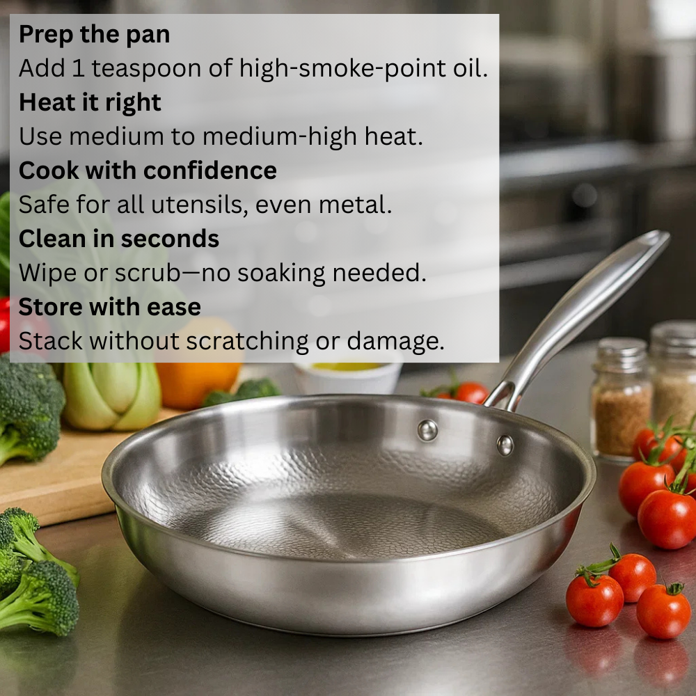 TitanCore® - A Pure Titanium Pan that stays Nonstick without Coatings or Chemicals