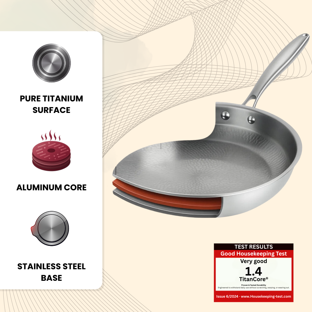 TitanCore® - Perfect non-stick cooking without PTFE/PFOA/PFAS chemicals!