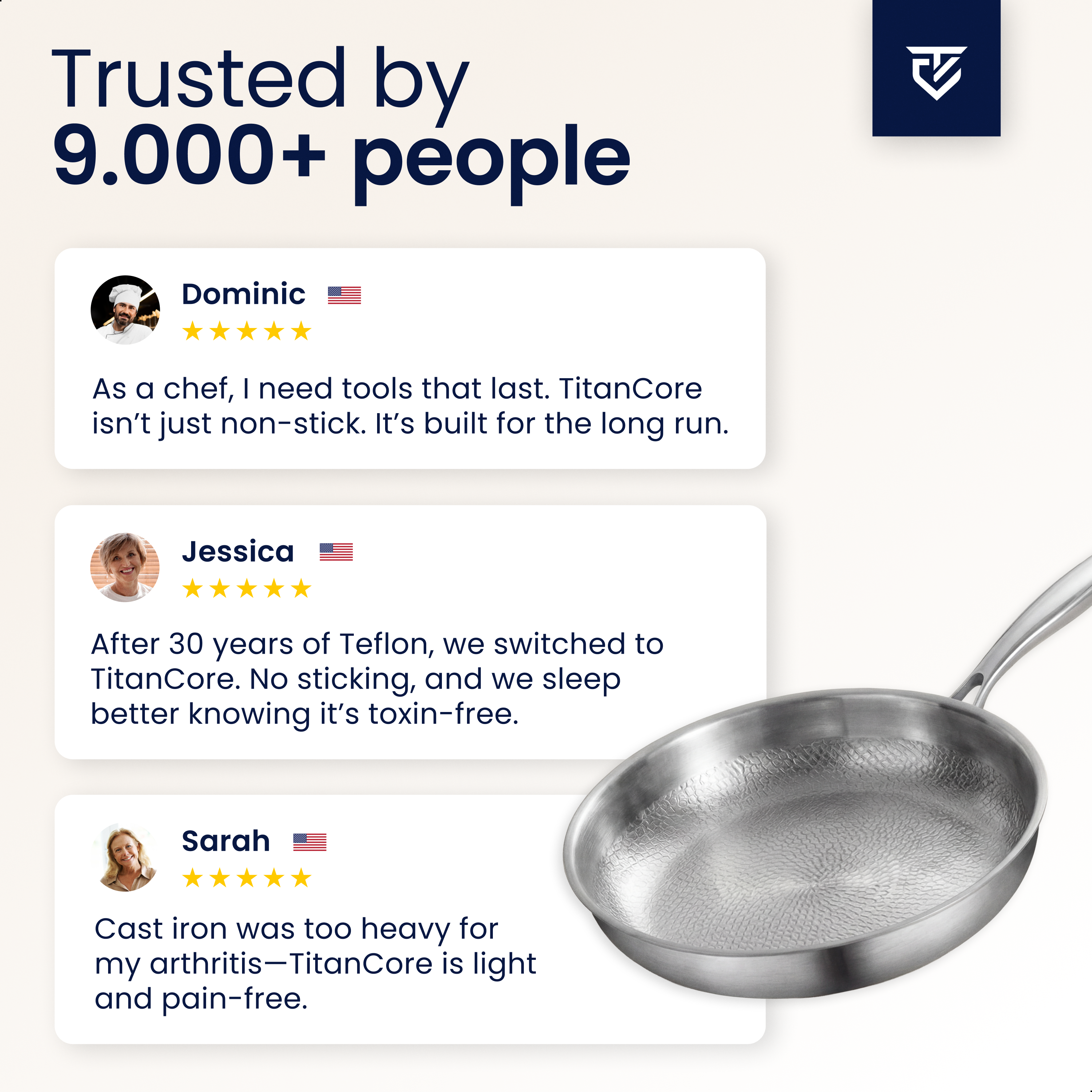 Titanium Pan Pro® | Perfect non-stick cooking without toxic chemicals!