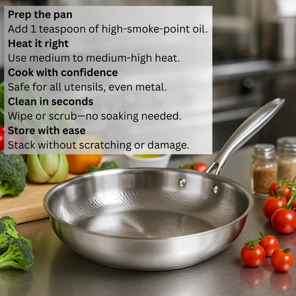 TitanCore® - A Pure Titanium Pan that stays Nonstick without Coatings or Chemicals
