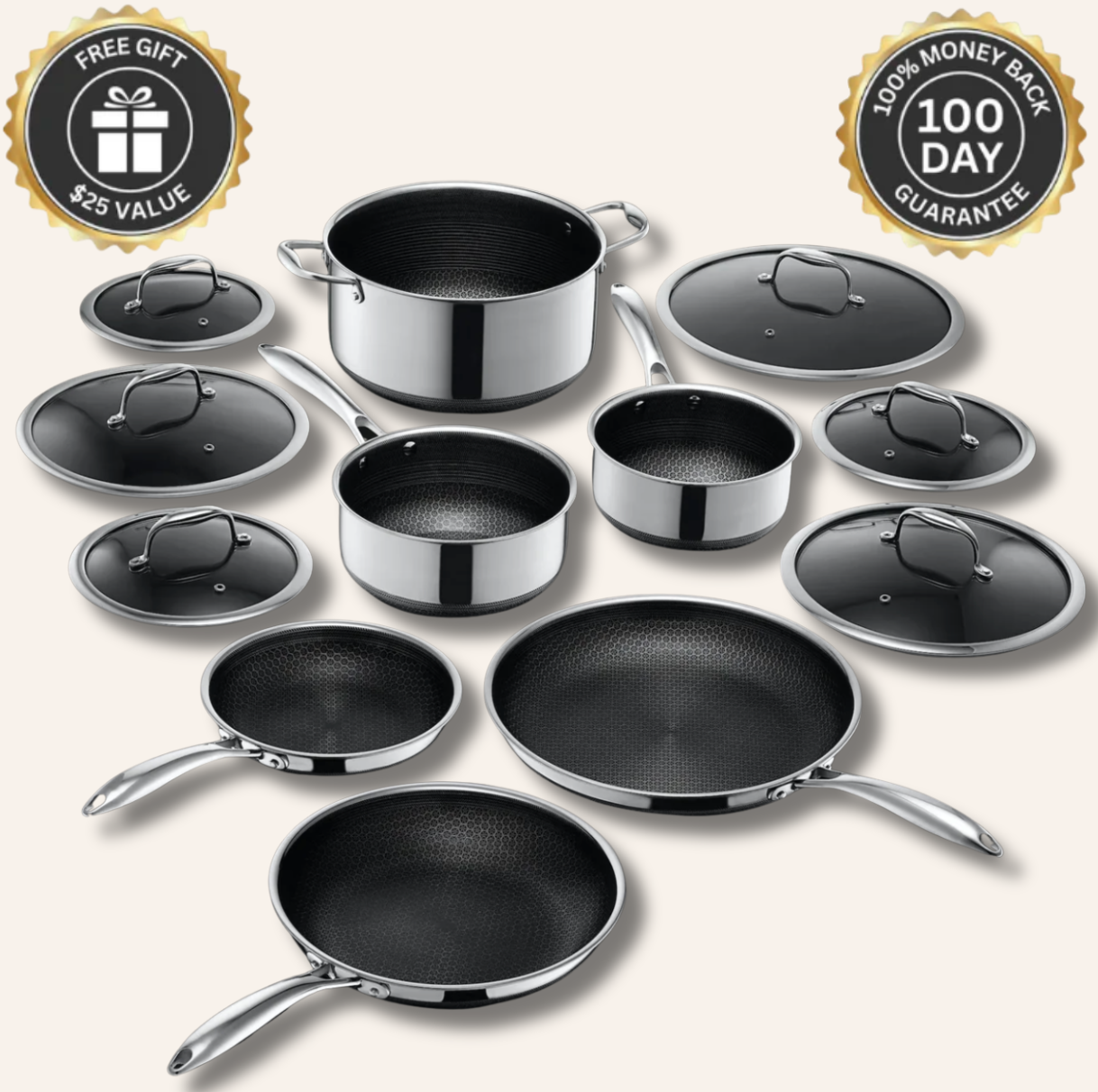 V2 Titanium Pots & Pans Set Pro