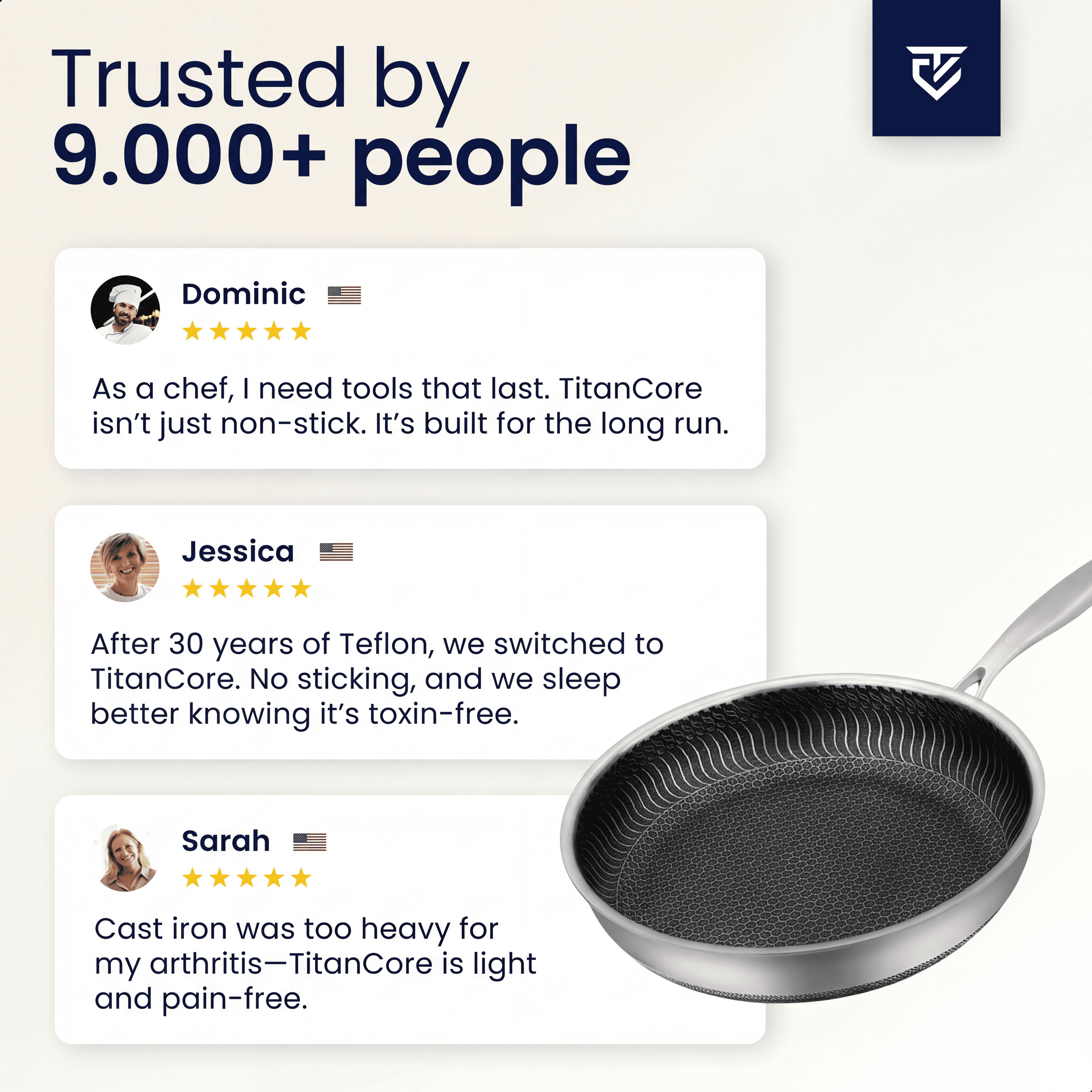 TitanCore™ PureClad | Non-stick, PFAS-free pan that always delivers